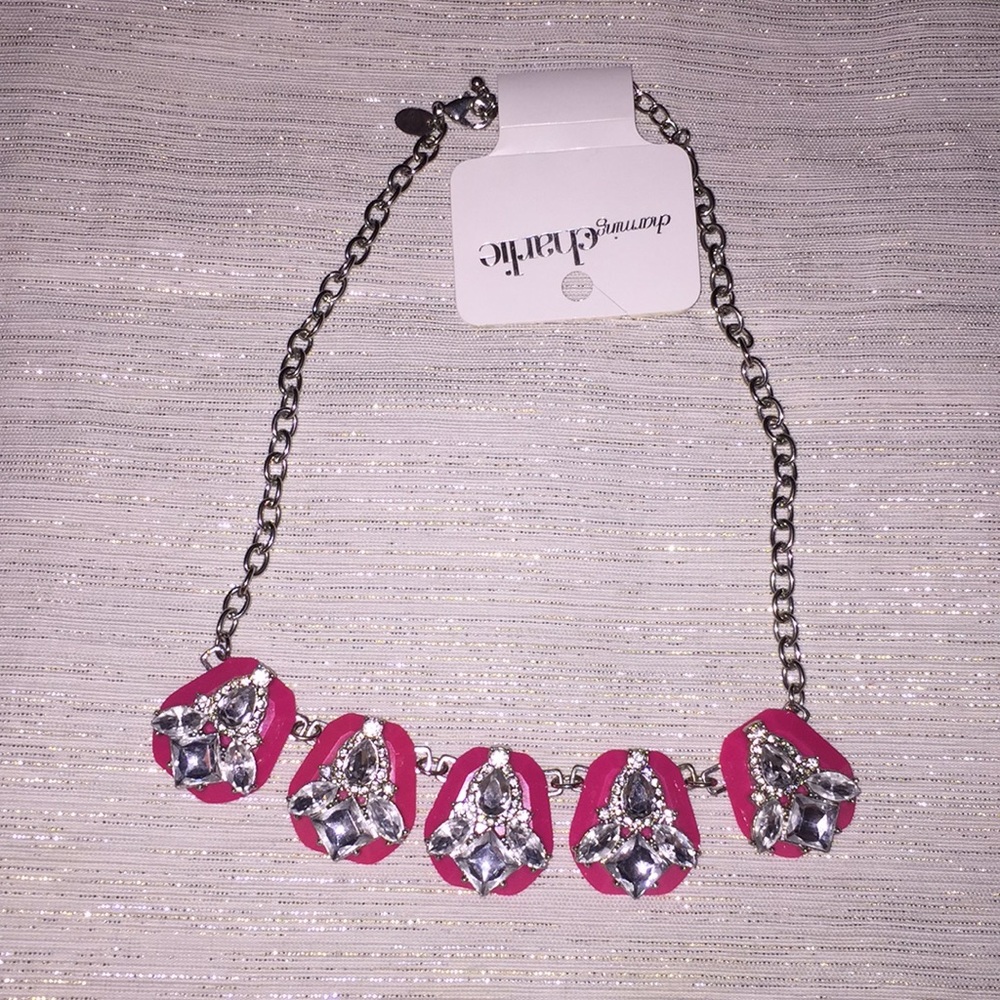 Charming Charlie pink statement necklace